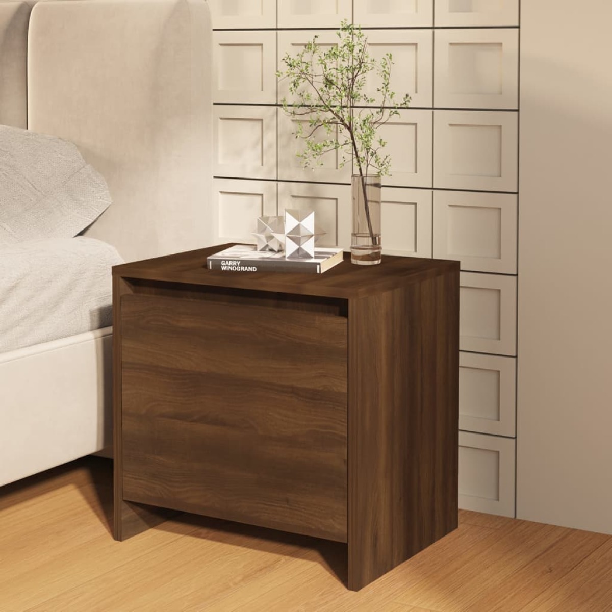 VidaXL Nachtkastje 45x34x44,5 cm spaanplaat bruineikenkleurig