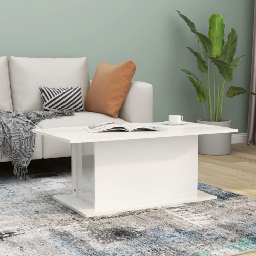 VidaXL Salontafel 102x55,5x40 cm spaanplaat hoogglans wit