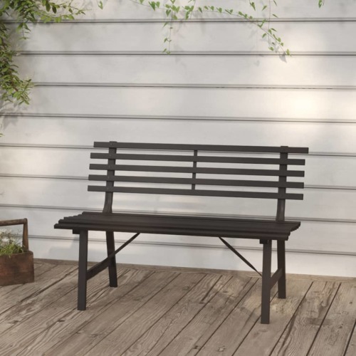 VidaXL Tuinbank 110 cm staal zwart
