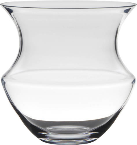 Bellatio Decorations Transparante Luxe Stijlvolle Vaas/vazen Van Glas 22 X 22.8 Cm - Bloemen/boeketten Vaas Voor Binnen Gebruik