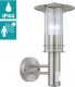 Eglo Buiten-wandlamp/1 Sensor Rvs/helder Lisio