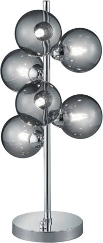 BES LED Led Tafellamp - Trion Alionisa - G9 Fitting - 6-lichts - Dimbaar - Rond - Glans Chroom Rookglas - Aluminium