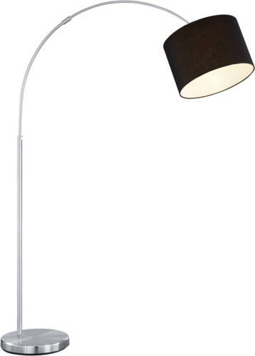 BES LED Led Vloerlamp - Trion Hotia - E27 Fitting - Verstelbaar - Rond - Mat Zwart - Aluminium