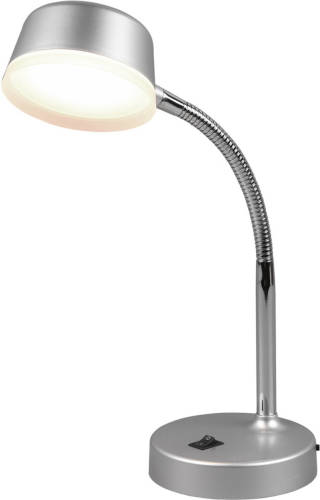 BES LED Led Tafellamp - Trion Kiki - 4w - Warm Wit 3000k - Rond - Mat Titaan - Kunststof