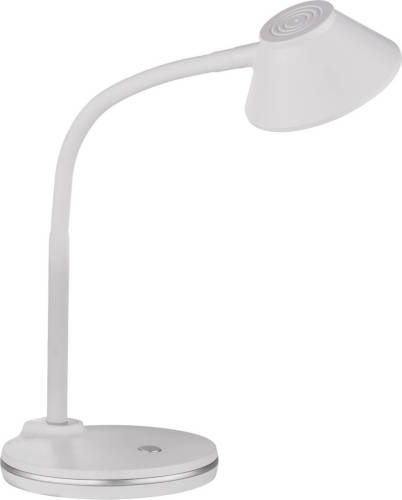 BES LED Led Tafellamp - Trion Berony - 3w - Warm Wit 3000k - Rond - Flexibele Arm - Mat Wit - Kunststof