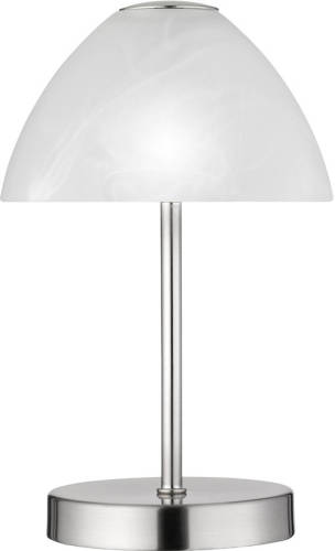 BES LED Led Tafellamp - Tafelverlichting - Trion Quno - 2w - Warm Wit 3000k - Rond - Mat Nikkel - Aluminium