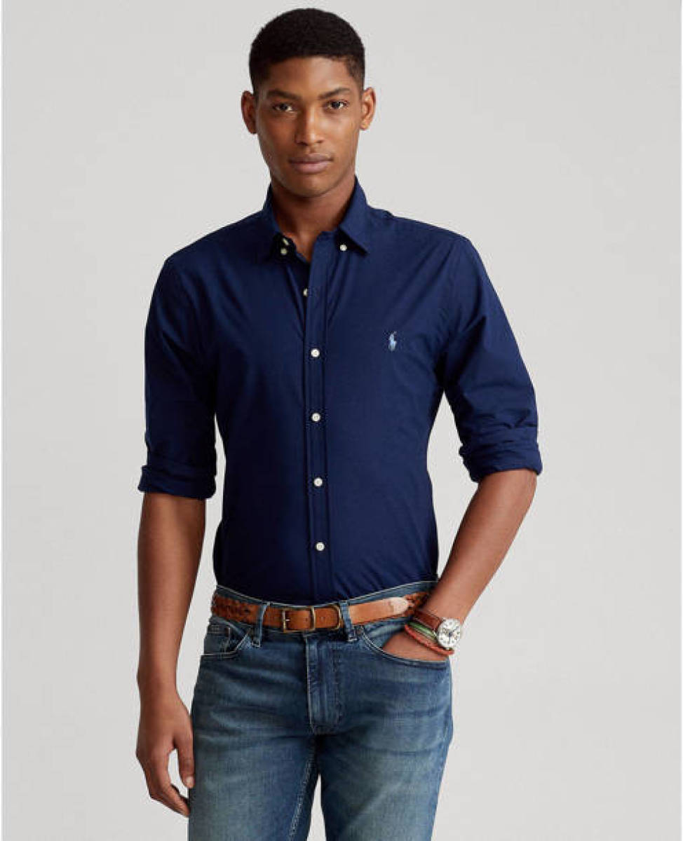 Polo ralph lauren regular fit overhemd newport navy