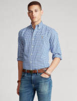 Polo ralph lauren geruit regular fit overhemd blue/white ginham