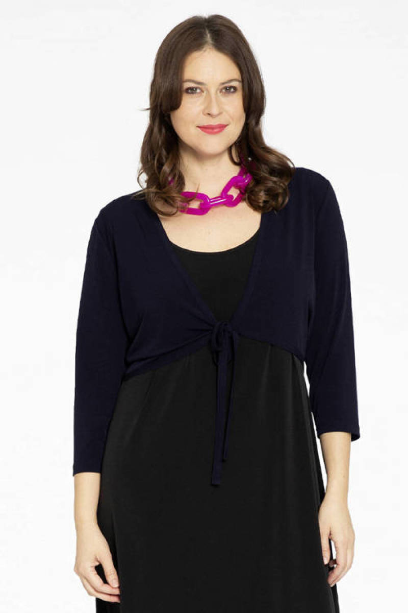 Yoek bolero DOLCE van travelstof donkerblauw