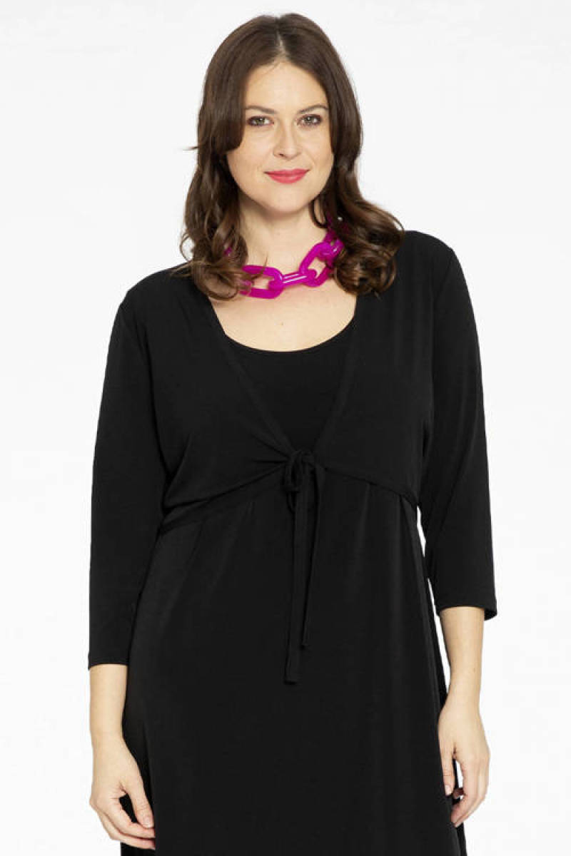 Yoek bolero DOLCE van travelstof zwart
