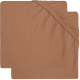 Jollein katoenen jersey ledikant hoeslaken 60x120cm - set van 2 caramel Caramel