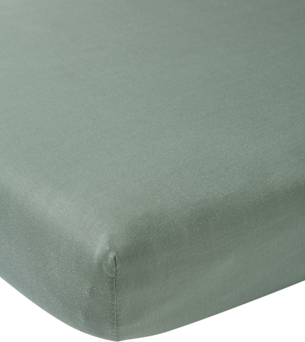 Meyco jersey baby hoeslaken ledikant 60x120 cm Stone green