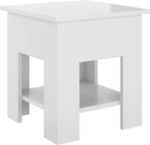 VidaXL Salontafel 40x40x42 cm bewerkt hout hoogglans wit