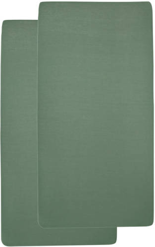 Meyco katoenen jersey baby hoeslaken wieg 40x80/90 cm - set van 2 forest green Forest green