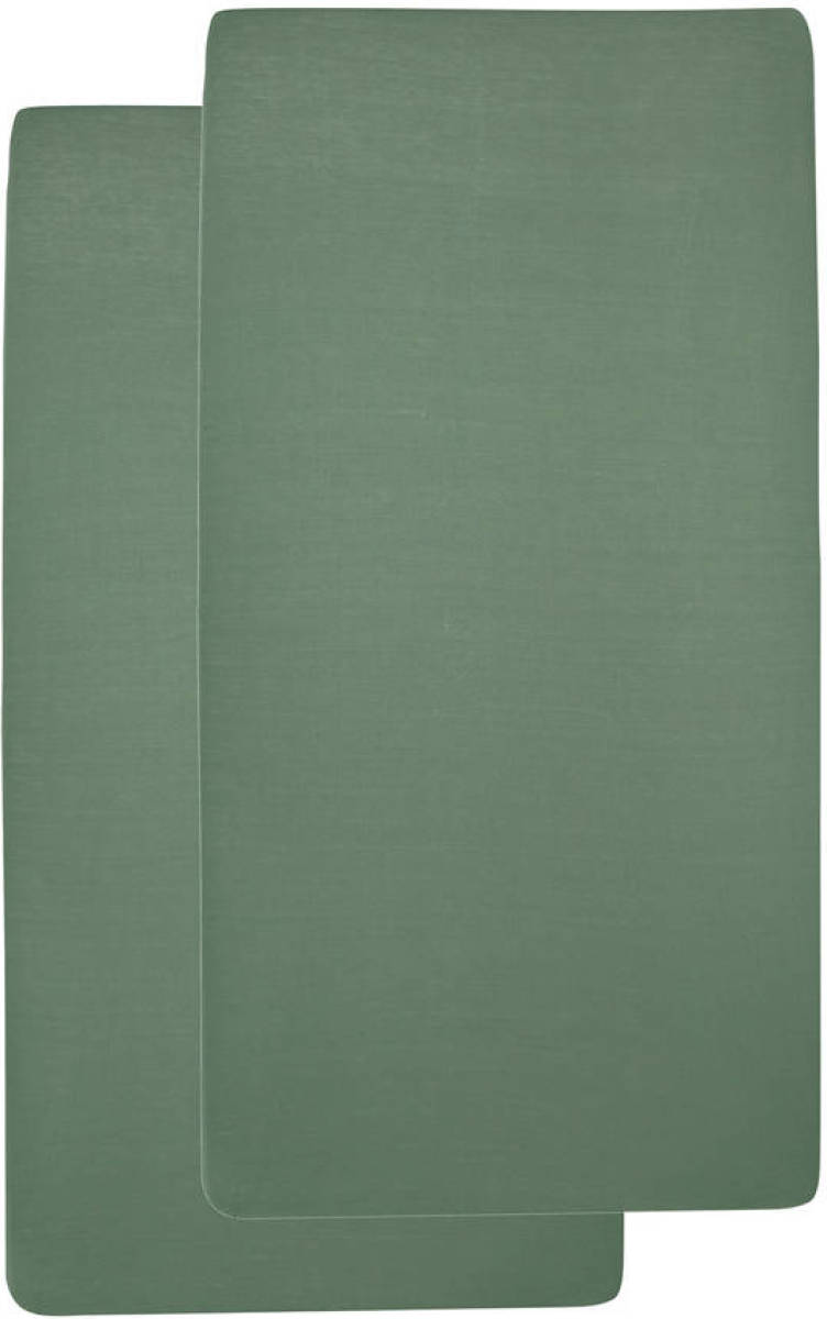 Meyco katoenen jersey baby hoeslaken wieg 40x80/90 cm - set van 2 forest green Forest green