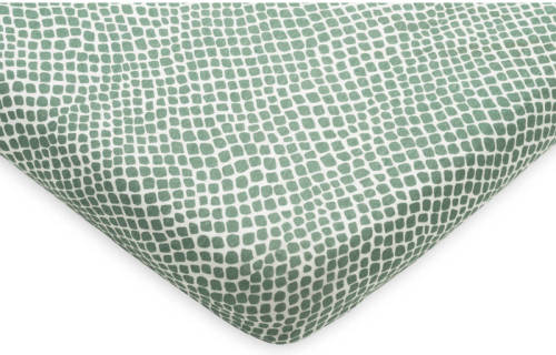Jollein jersey baby ledikant hoeslaken 60x120cm Snake green Groen