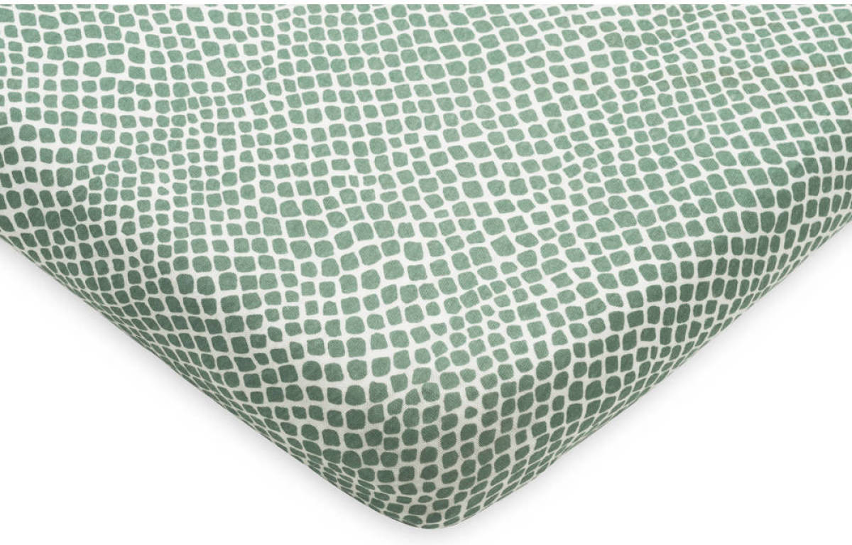 Jollein jersey baby ledikant hoeslaken 60x120cm Snake green Groen