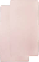 Meyco katoenen hoeslaken ledikant 60x120 cm (set van 2) Lichtroze