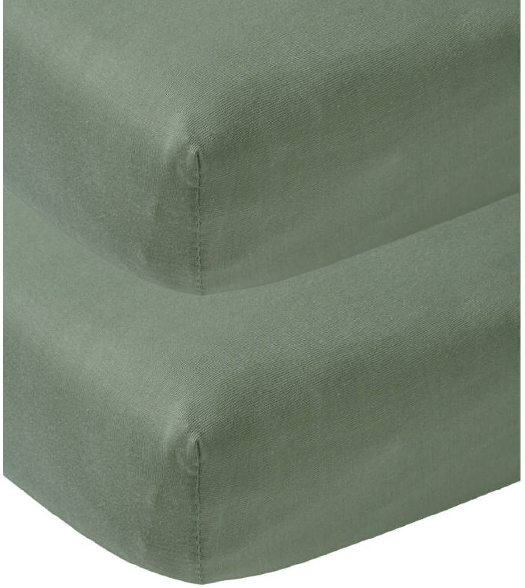 Meyco katoenen jersey hoeslaken wieg - set van 2 50x90 forest green Donkergroen