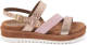 Lazamani 75.829 leren sandalen roségoud/roze