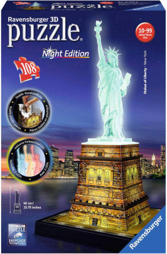 Ravensburger Statue of Liberty nachteditie 3D puzzel 108 stukjes