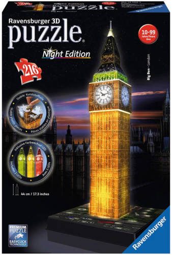 Ravensburger Big Ben nachteditie 3D puzzel 216 stukjes