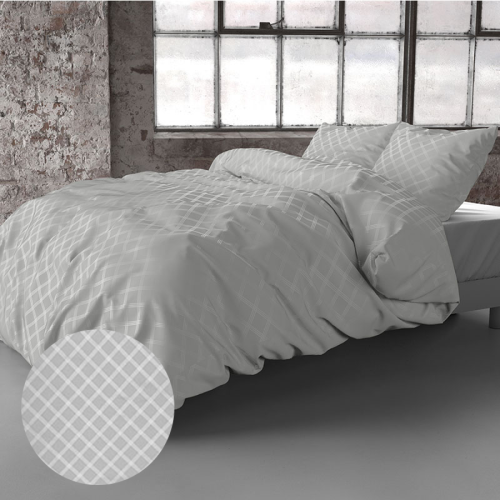 Fresh & Co Oakland - Grijs Lits-jumeaux (240 x 200/220 cm + 2 kussenslopen)