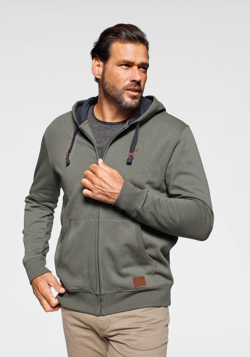 Man's World Capuchonsweatvest met contrastkleurige voering