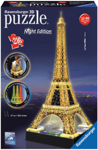 Ravensburger Eiffeltoren nachteditie 3D puzzel 216 stukjes