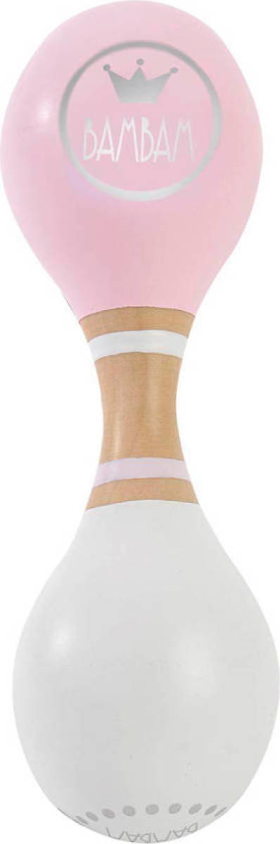 BamBam houten rammelaar roze