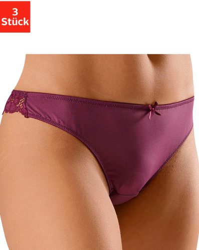 PETITE FLEUR String achter geheel van fijne jacquard-kant (Set van 3)