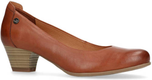 No Stress leren pumps cognac