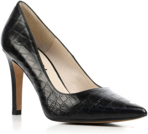 Lodi Rachel leren pumps met crocoprint zwart