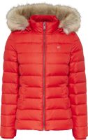 Tommy Jeans Donsjack TJW BASIC HOODED DOWN JACKET met imitatiebont aan de capuchon & Tommy Jeans-merklabel