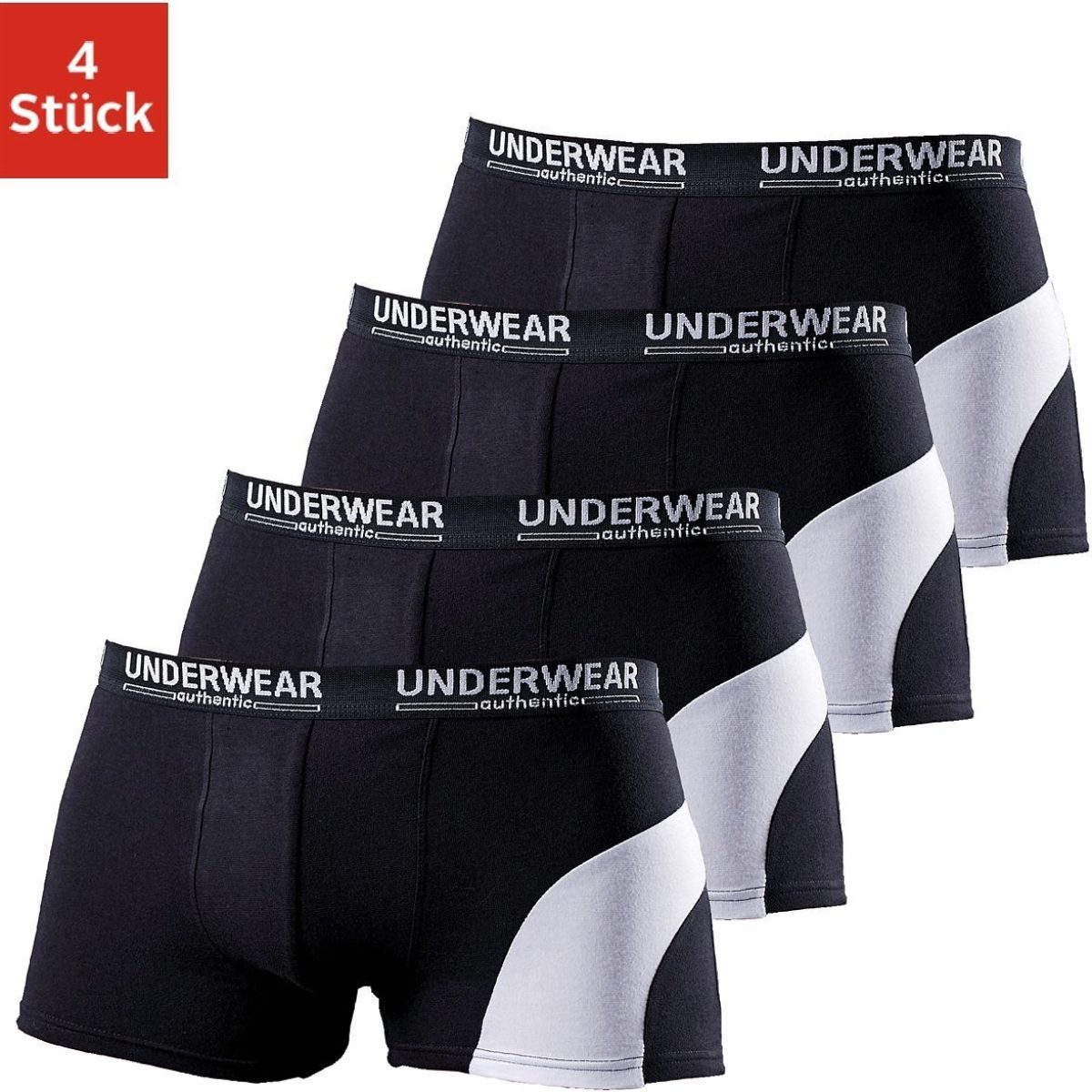 AUTHENTIC UNDERWEAR Hipster met een contrastkleurige inzet (4 stuks)