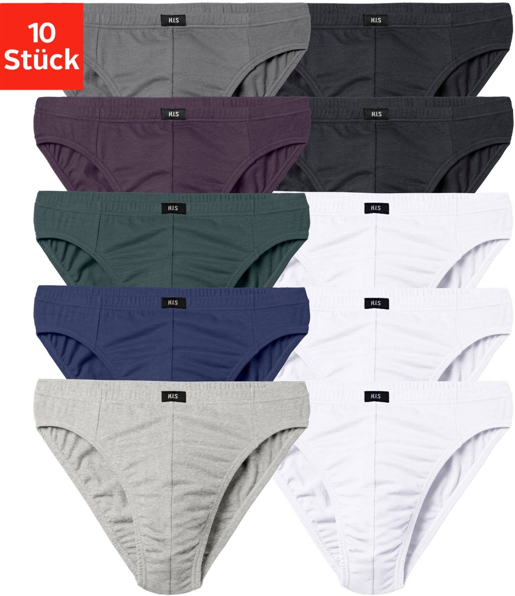 H.I.S Slip in effen kleuren (set, 10 stuks)