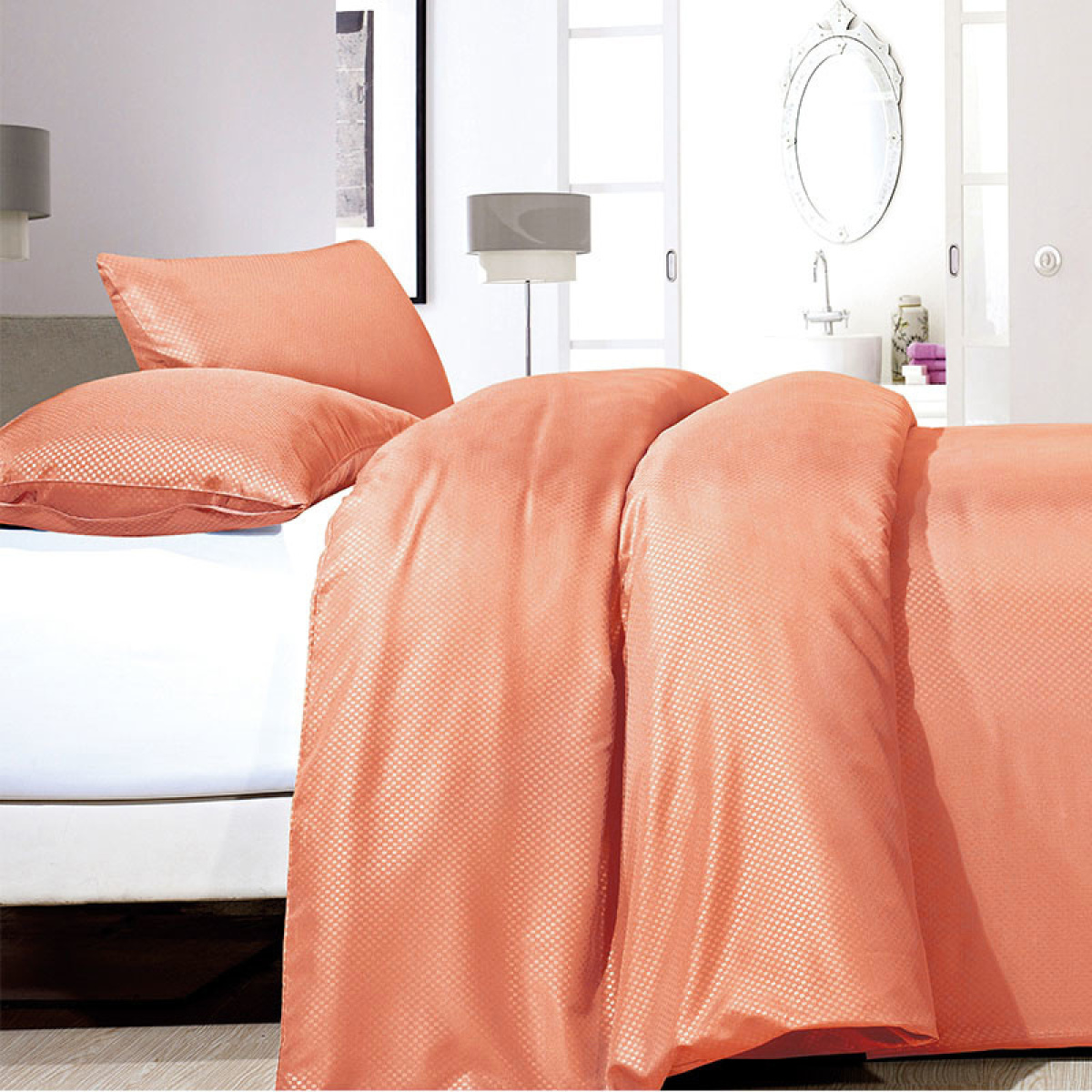 Zensation Satin Point - Oranje 1-persoons (140 x 200/220 cm + 1 kussensloop) Dekbedovertrek