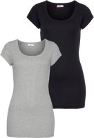 Flashlights T-shirt in een lang model (set, Set van 2)