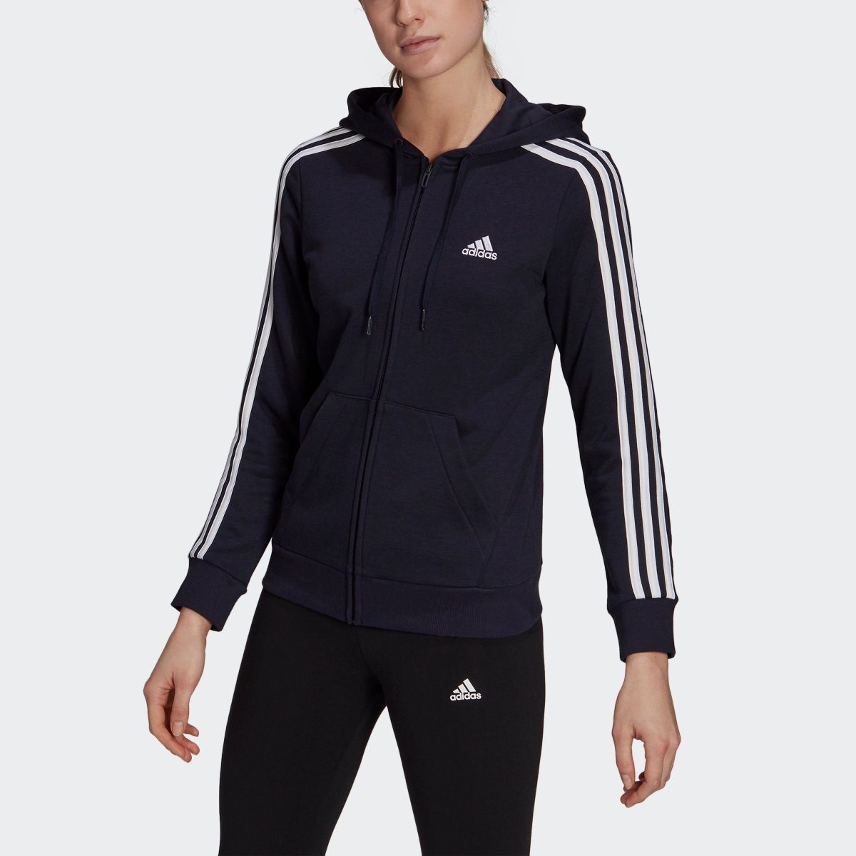 adidas Performance Sweatvest ESSENTIALS FRENCH TERRY 3 STRIPES CAPUCHONJACK