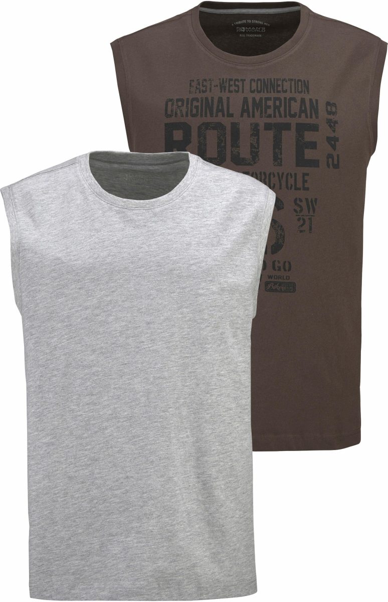 Man's World Muscle-shirt van puur katoen (set, 2-delig, Set van 2)
