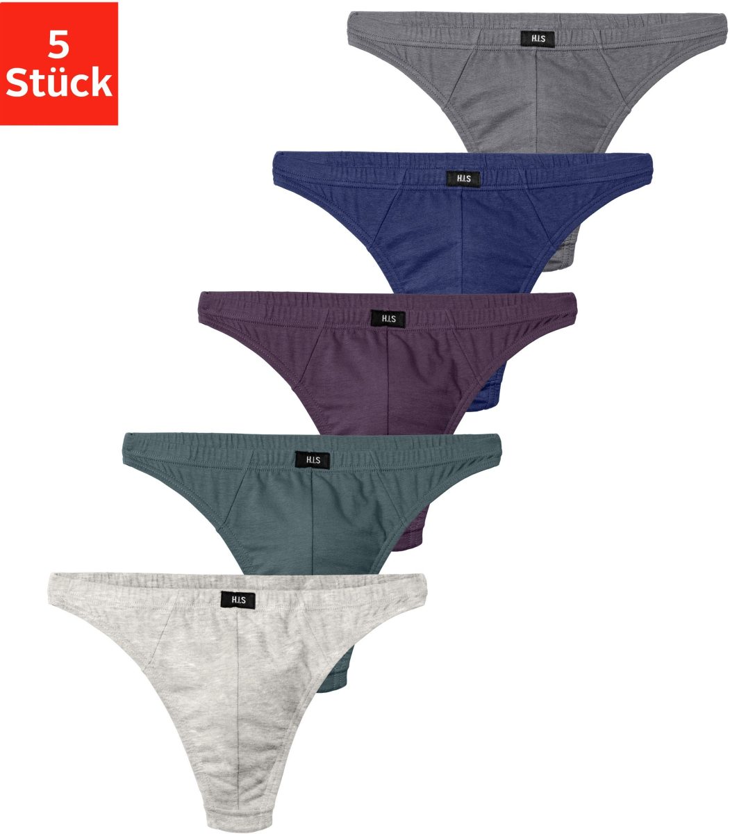 H.I.S String in katoen-stretchkwaliteit (set, 5 stuks)