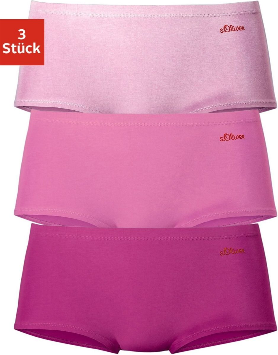 s.Oliver RED LABEL Beachwear Hipster met logoprint opzij (3 stuks)