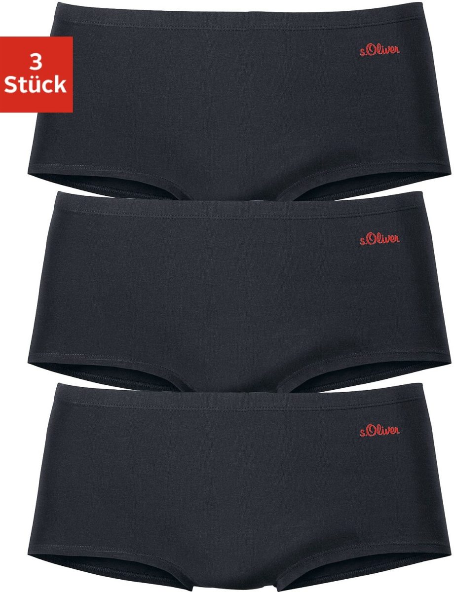 s.Oliver RED LABEL Beachwear Hipster met logoprint opzij (3 stuks)