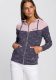 Kangaroos Capuchonsweatvest met colourblocking in uni-print all-over-mix