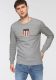 GANT sweater met logo grijs melange