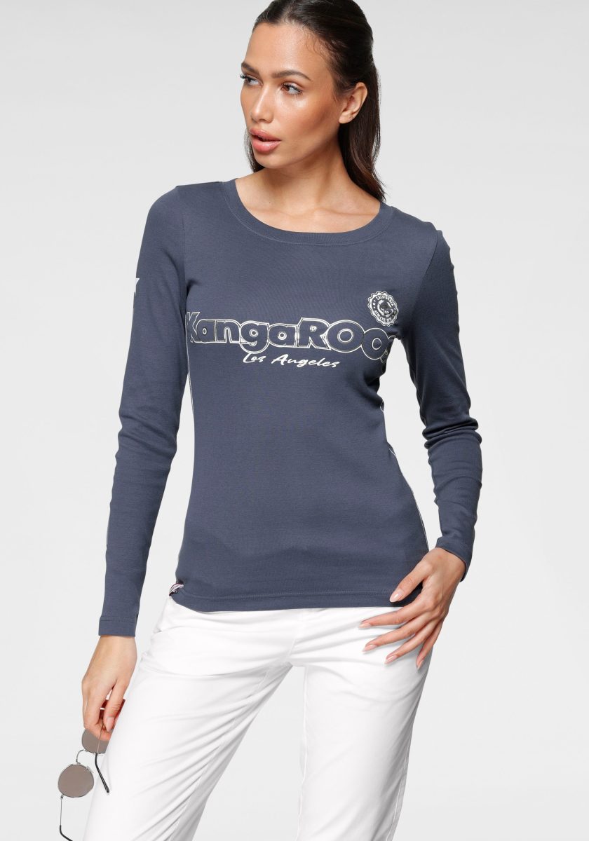 Kangaroos Shirt met lange mouwen met print en strepen op de mouwen