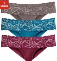 vivance active Brasil-slip met brede kanten boordjes (3 stuks)