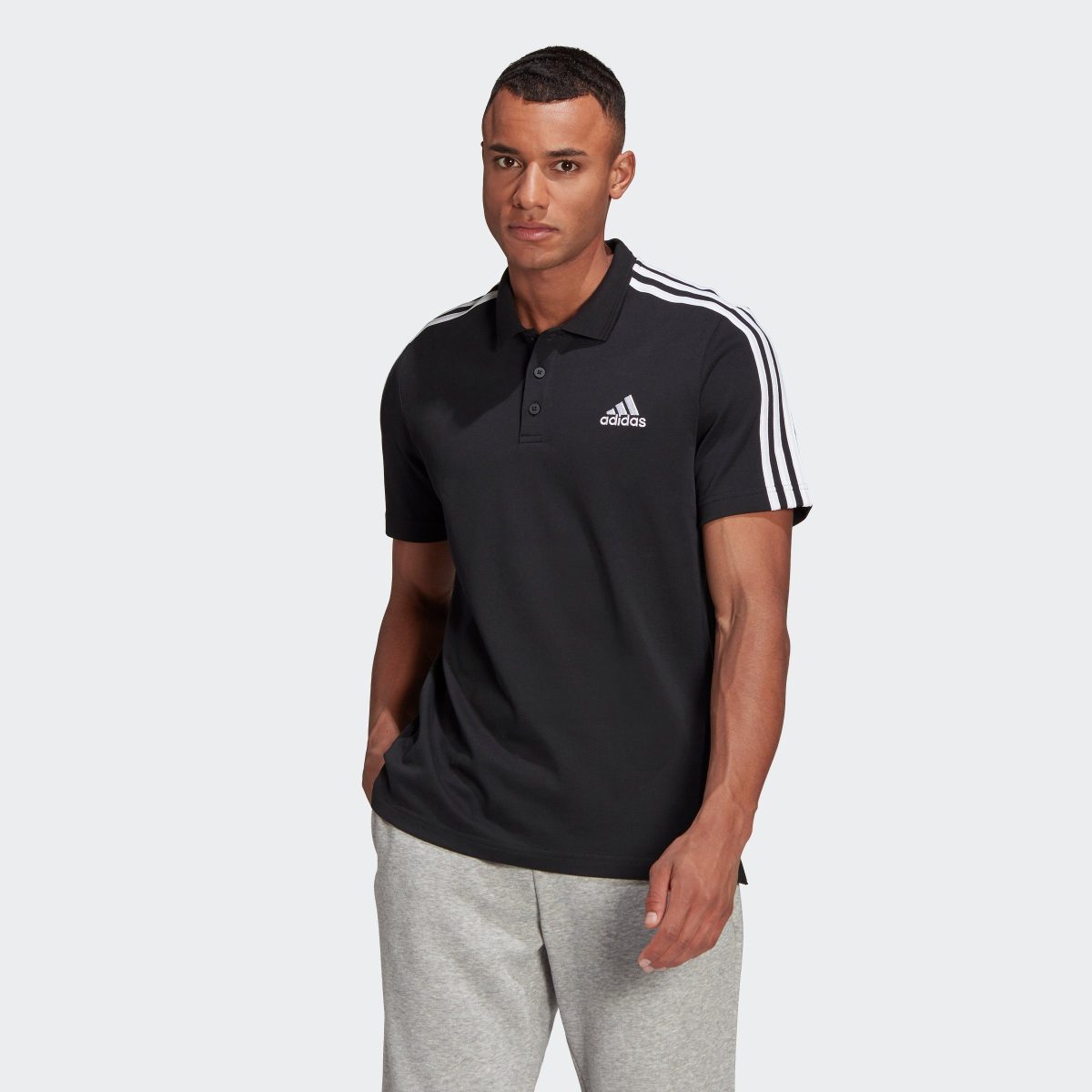 adidas Performance Poloshirt AEROREADY ESSENTIALS PIQUÉ EMBROIDERED SMALL LOGO 3 STREPEN