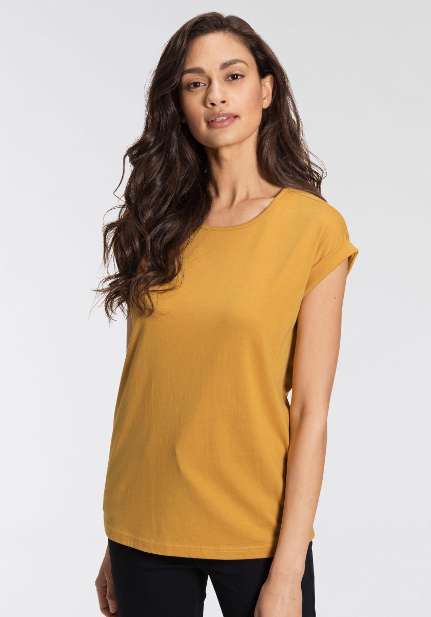 Boysen's T-shirt met verlaagde schoudernaden & kleine mouwomslagen