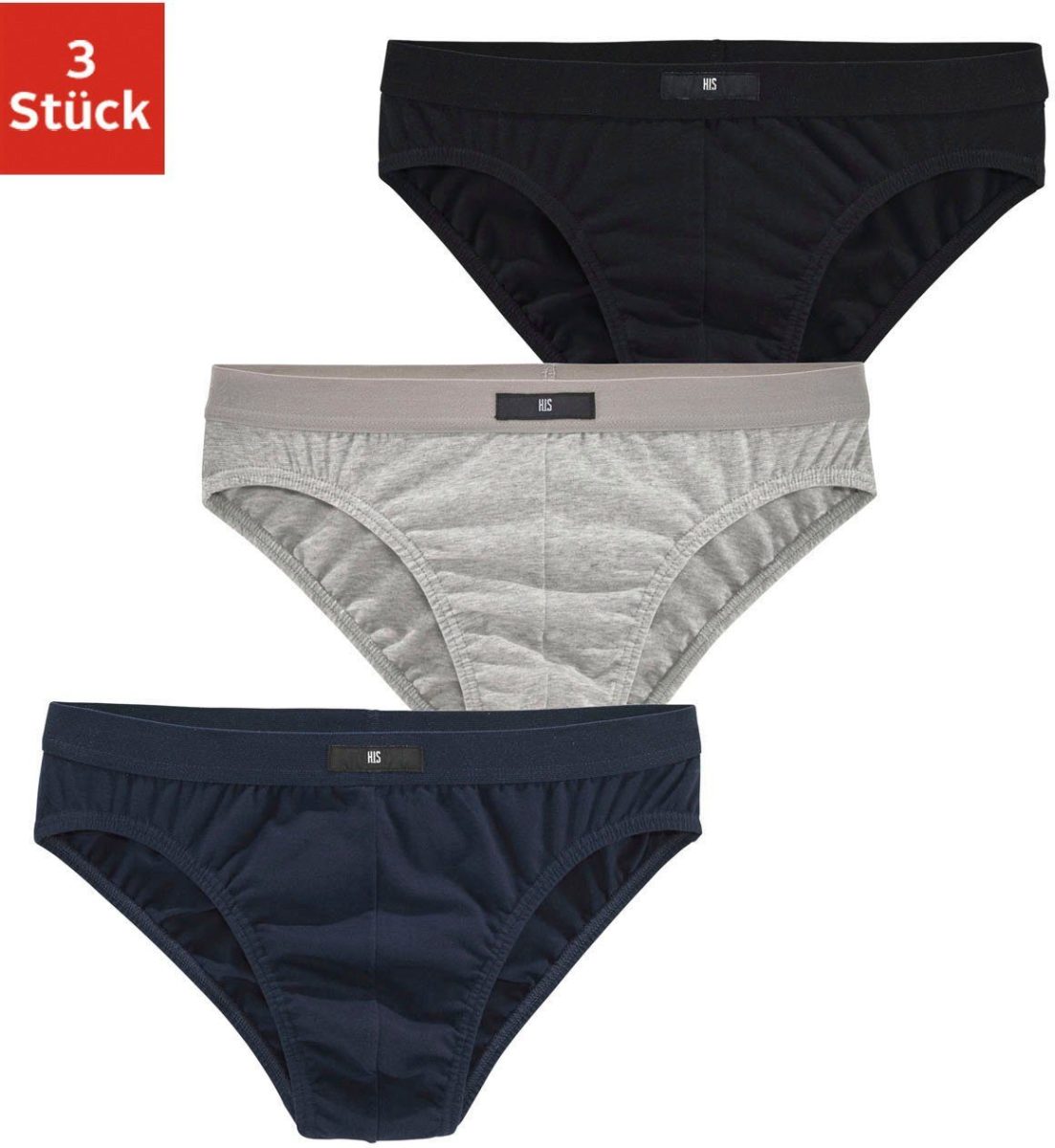 H.I.S Slip met H.I.S-logo voor (3 stuks)